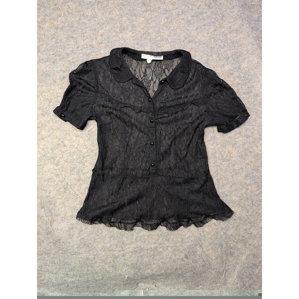 Necessary Objects Womens Lace Top Large Fairycore Whimsigoth Romantic Y2K